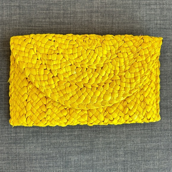 Yellow Woven Clutch | Beach wedding clutch - Picture 1 of 7